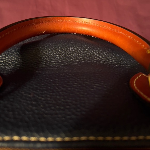 Dooney & Bourke Saffiano Pebble Grain Leather Doomed Satchel, Navy - Picture 6 of 12